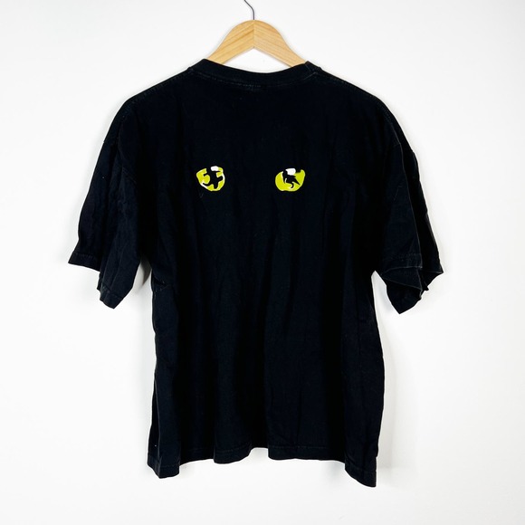 Vintage 1981 Cats Andrew Lloyd Webber black tshirt with eyes Size Large - Picture 6 of 8